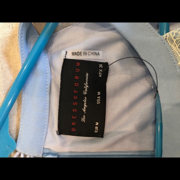 Beautiful blue with cream lace dress - Picture 6 of 10